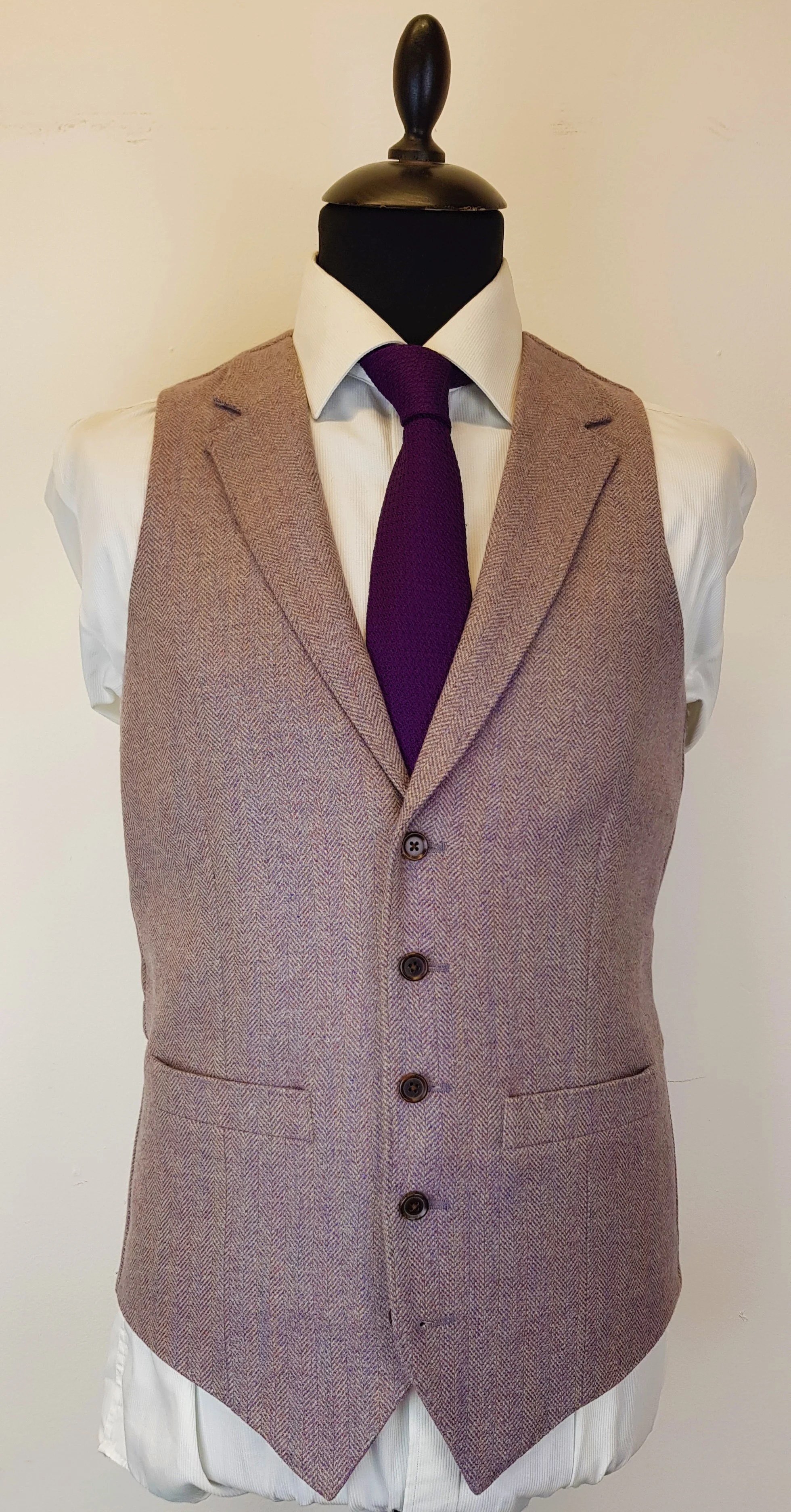 Burgundy 2025 tweed waistcoat
